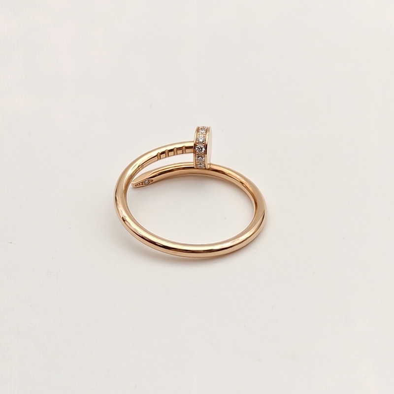CARTIER JUSTEUNCLOU釘子戒指18K玫瑰金/鑽石52-3