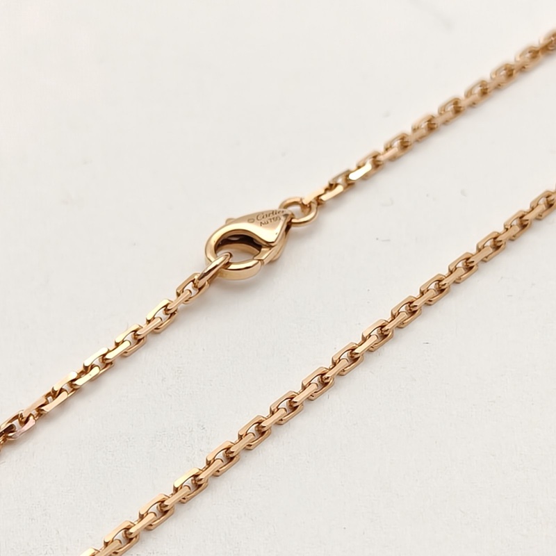 CARTIER LOVE半鑽雙環項鏈18K玫瑰金/鑽石-3