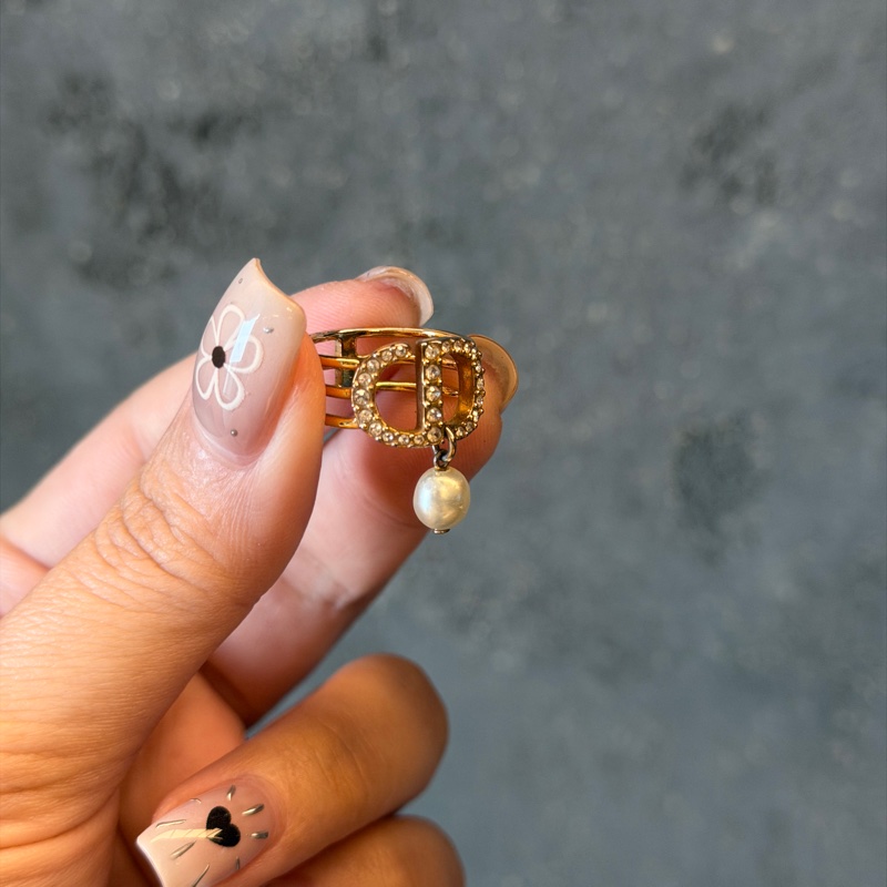 Dior珍珠戒指 三環迪奧戒指-2