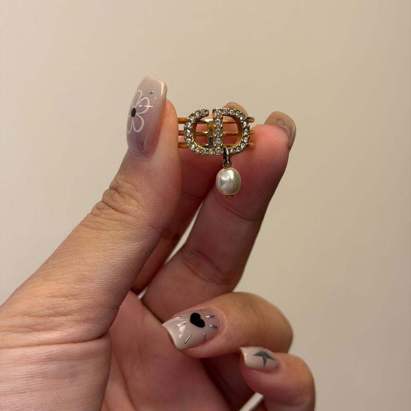 Dior珍珠戒指 三環迪奧戒指-5