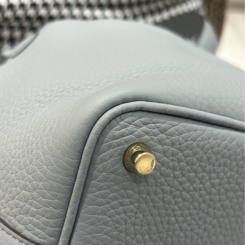 愛馬仕 Hermes 菜籃子 18 木偶灰 淡金扣 全新 全新-5