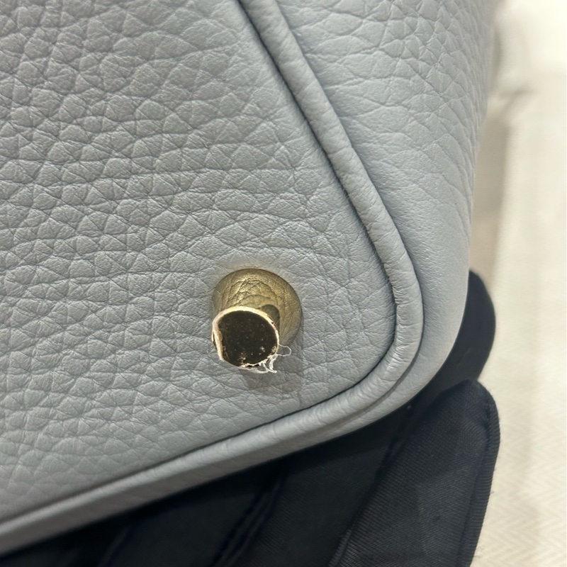 愛馬仕 Hermes 菜籃子 18 木偶灰 淡金扣 全新 全新-8