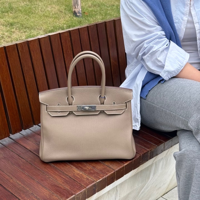 99新❤️Hermes愛馬仕Birkin25  大象灰 金扣-7