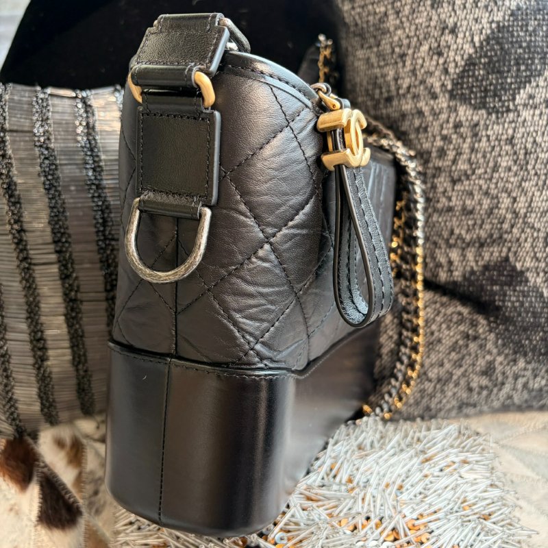 CHANEL 流浪包 中款 黑色 晶片款-2