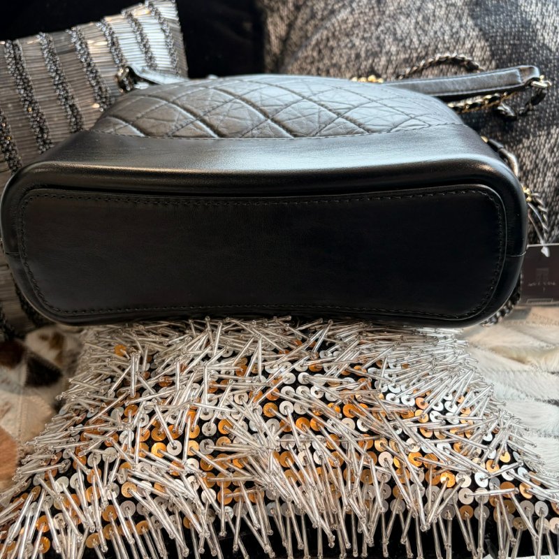 CHANEL 流浪包 中款 黑色 晶片款-3