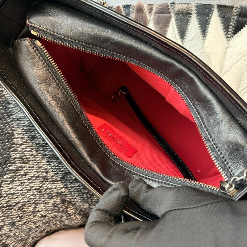 CHANEL 流浪包 中款 黑色 晶片款-4