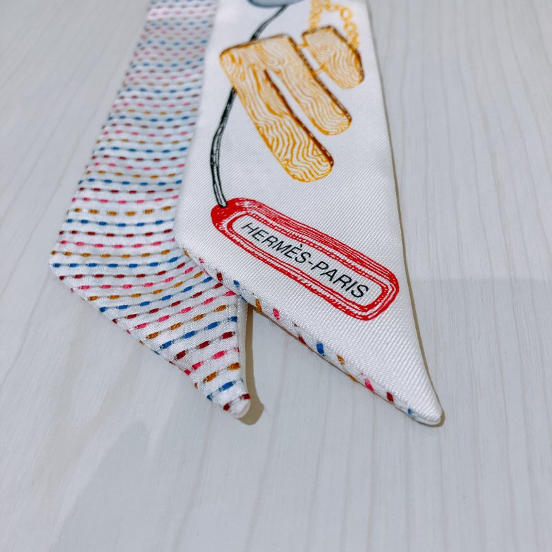 TK1992 愛馬仕 絲巾  Twilly Embroidered Chevaloscope Scarf-2