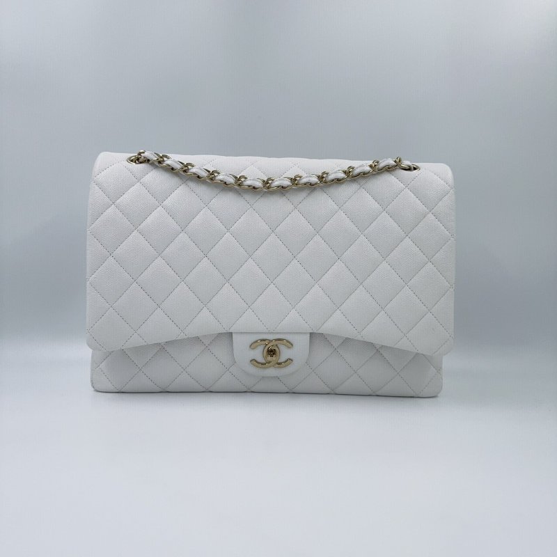 CHANEL白雪公主荔枝皮淡金釦JUMBO(晶片款)-2