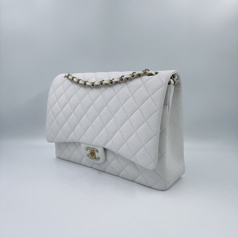 CHANEL白雪公主荔枝皮淡金釦JUMBO(晶片款)-3