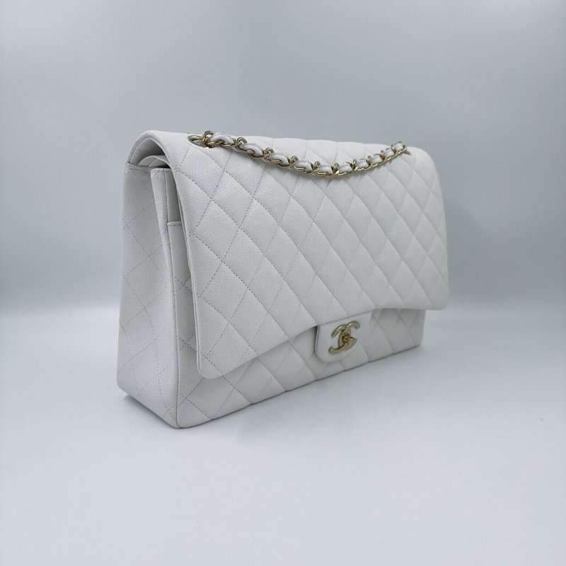 CHANEL白雪公主荔枝皮淡金釦JUMBO(晶片款)-4