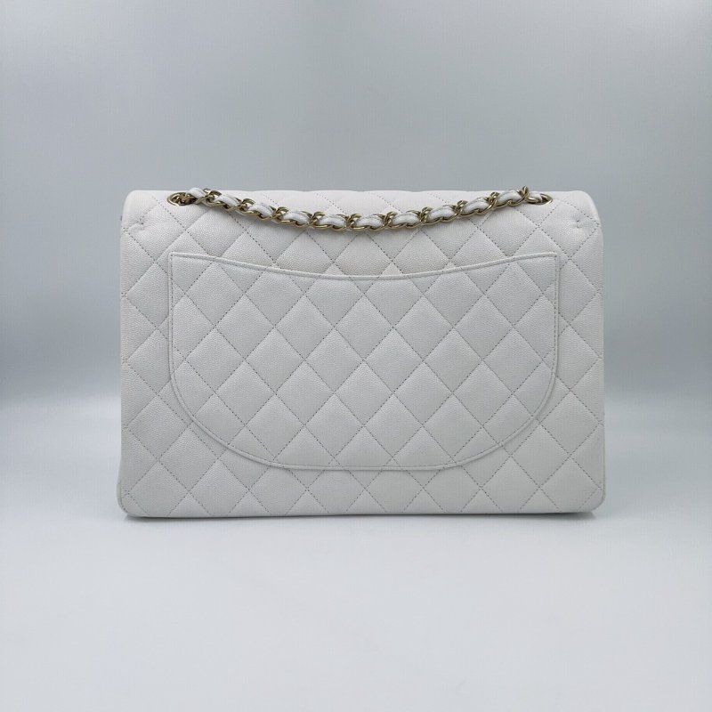 CHANEL白雪公主荔枝皮淡金釦JUMBO(晶片款)-5