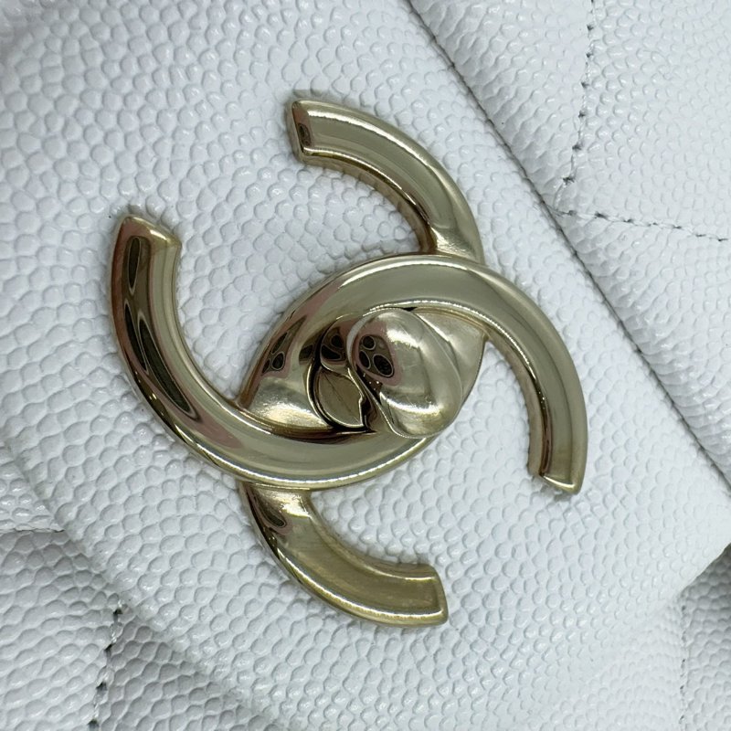 CHANEL白雪公主荔枝皮淡金釦JUMBO(晶片款)-6