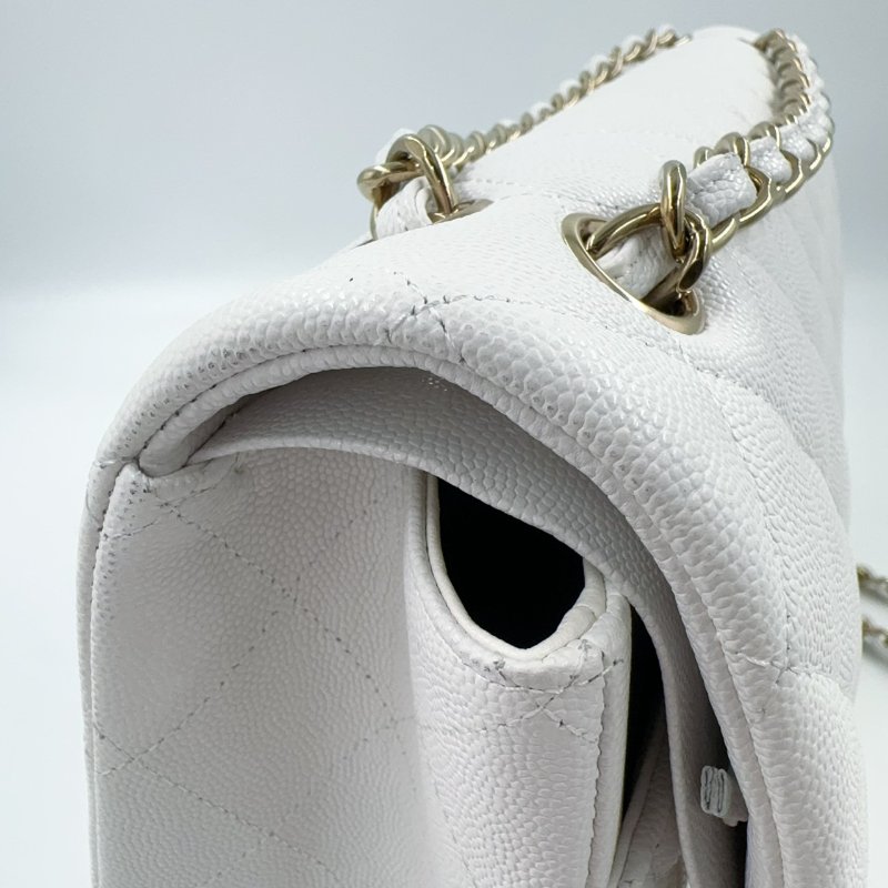 CHANEL白雪公主荔枝皮淡金釦JUMBO(晶片款)-10