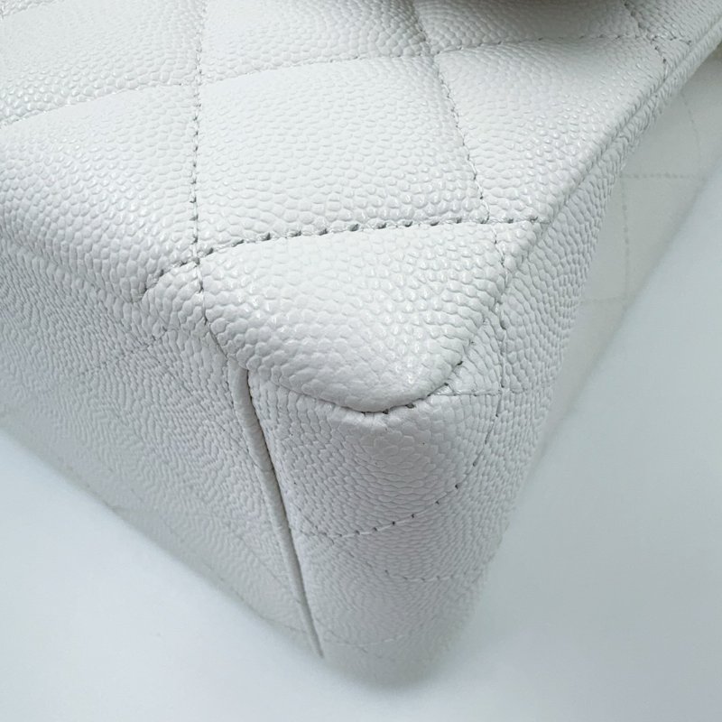 CHANEL白雪公主荔枝皮淡金釦JUMBO(晶片款)-13