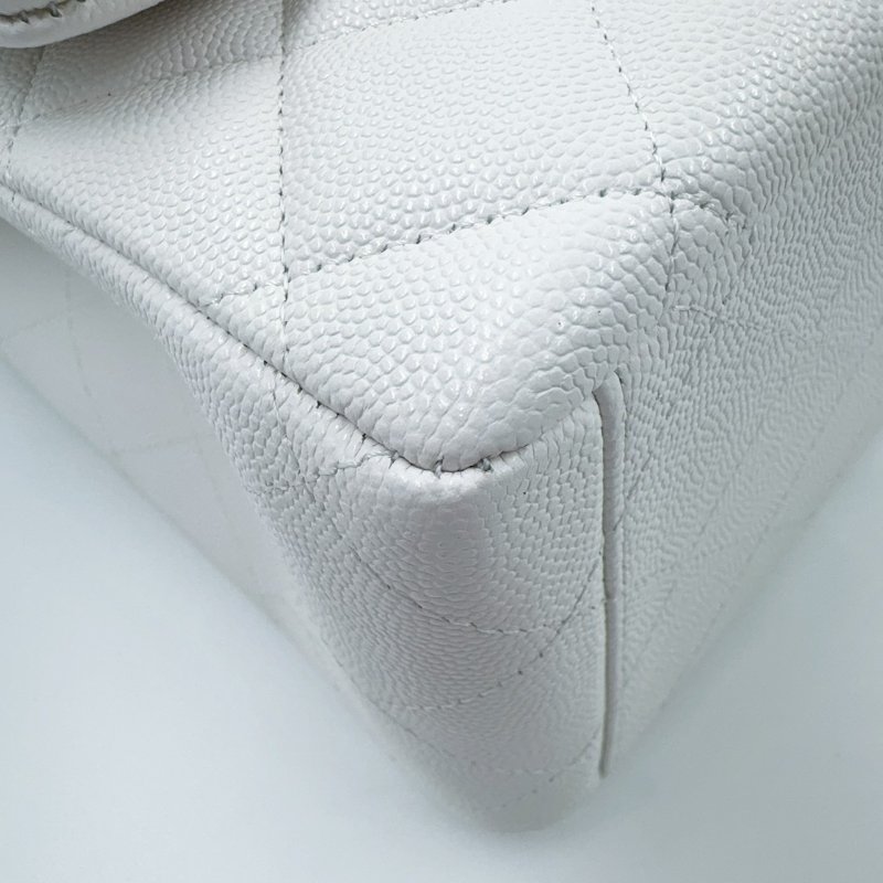 CHANEL白雪公主荔枝皮淡金釦JUMBO(晶片款)-14