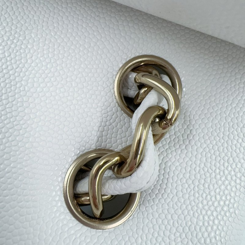 CHANEL白雪公主荔枝皮淡金釦JUMBO(晶片款)-21