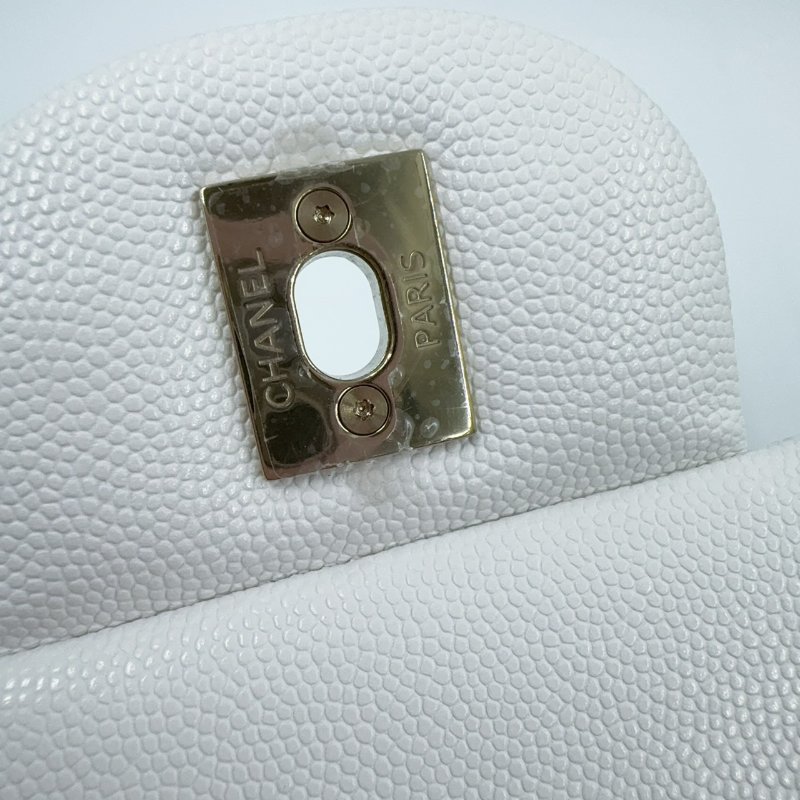 CHANEL白雪公主荔枝皮淡金釦JUMBO(晶片款)-22