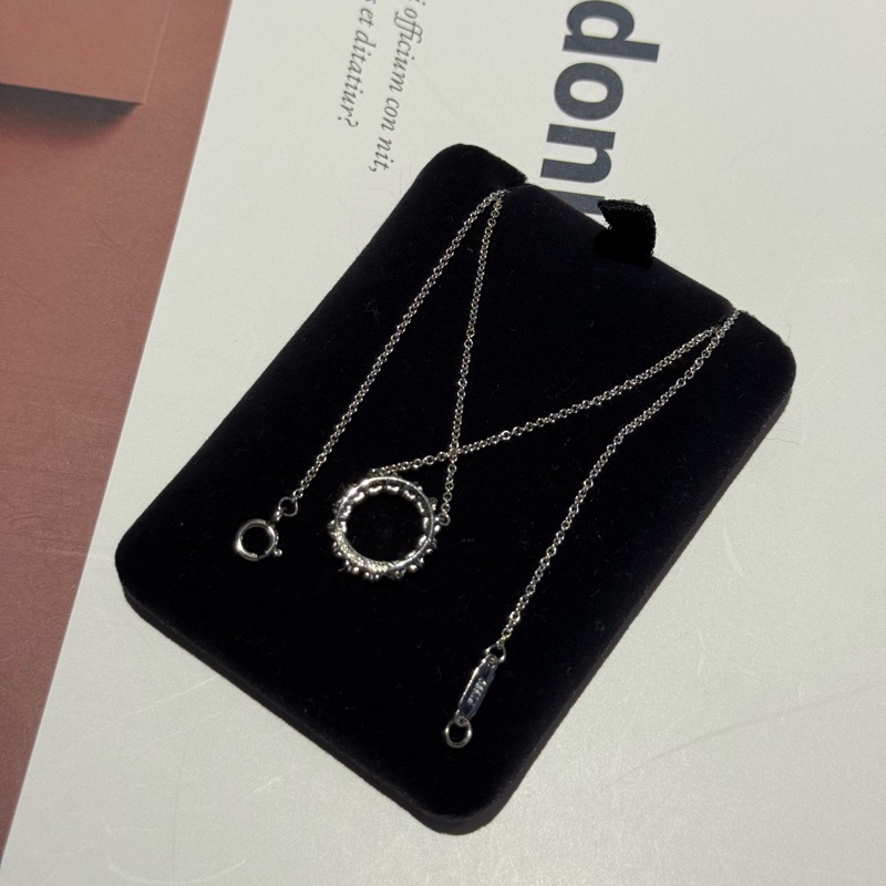 Tiffany蒂芙尼鉑金pt950鏤空滿鑽圈形太陽花項鍊-1