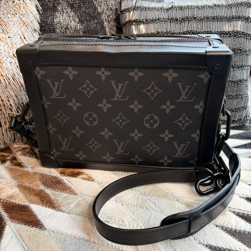LV 黑灰老花拚牛皮TRUNK 鏈包-1