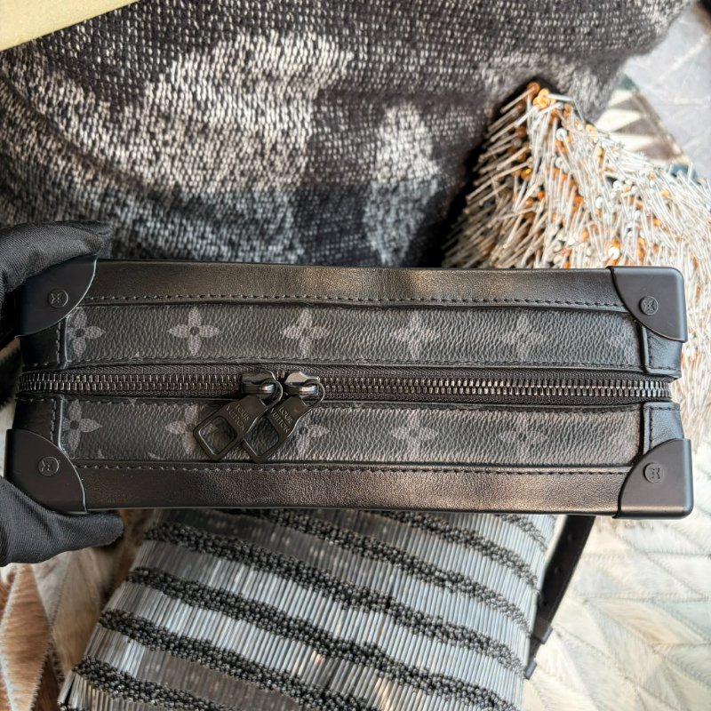 LV 黑灰老花拚牛皮TRUNK 鏈包-2