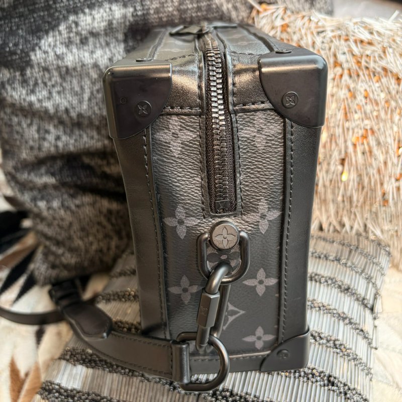 LV 黑灰老花拚牛皮TRUNK 鏈包-3