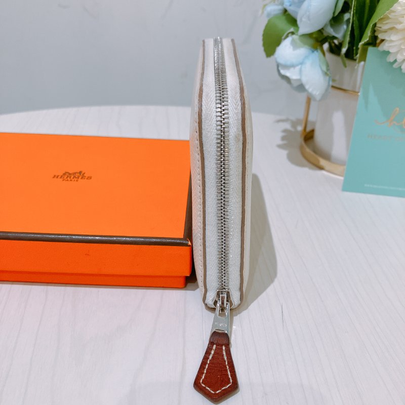 TK1991	愛馬仕 散子包 Hermes Silk In Compact Coin Case Blanc Stamp U-1