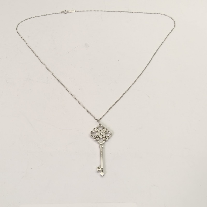 TIFFANY&CO 鑽石pt950維多利亞鑰匙項鏈大號滿鑽-1