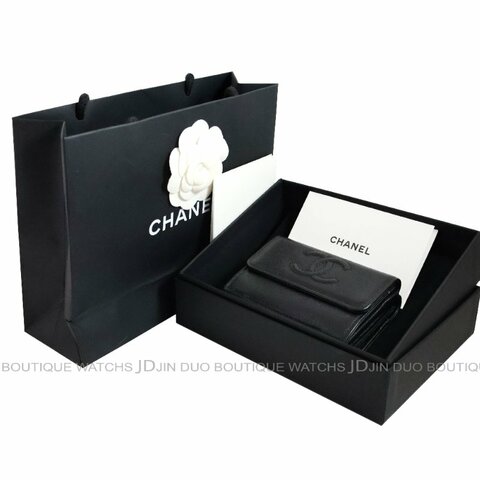 金鐸精品~C780 CHANEL香奈兒AP4655黑色荔枝紋小牛皮三折掀蓋短夾