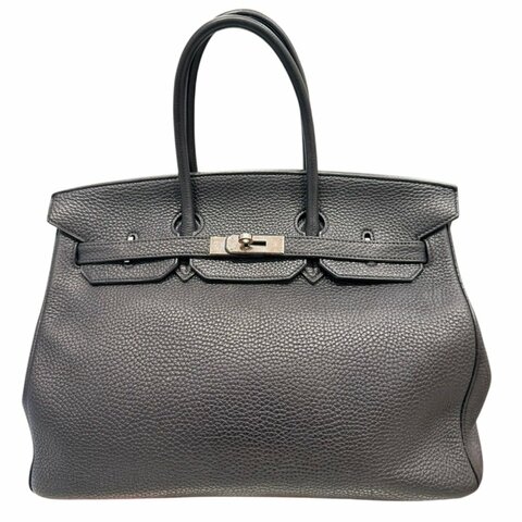 HERMES 愛馬仕 BIRKIN 35 柏金包  TOGO皮革 黑色 銀扣