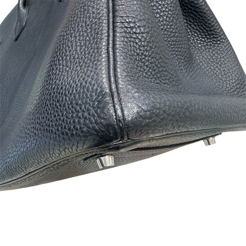 HERMES 愛馬仕 BIRKIN 35 柏金包  TOGO皮革 黑色 銀扣-5