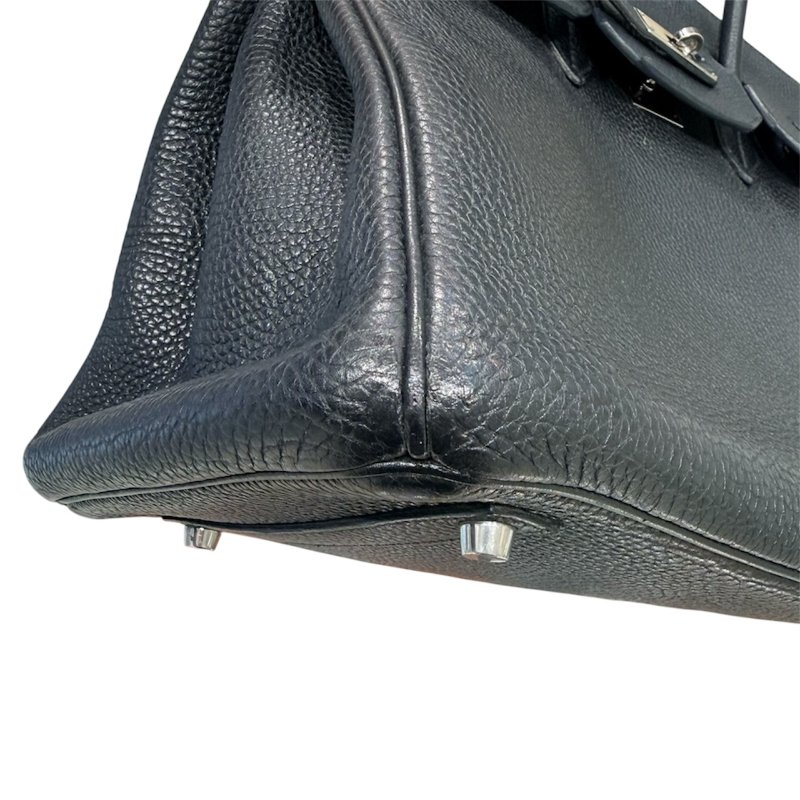 HERMES 愛馬仕 BIRKIN 35 柏金包  TOGO皮革 黑色 銀扣-6