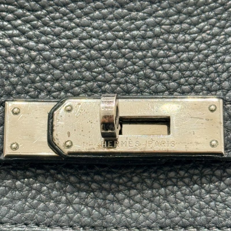 HERMES 愛馬仕 BIRKIN 35 柏金包  TOGO皮革 黑色 銀扣-13