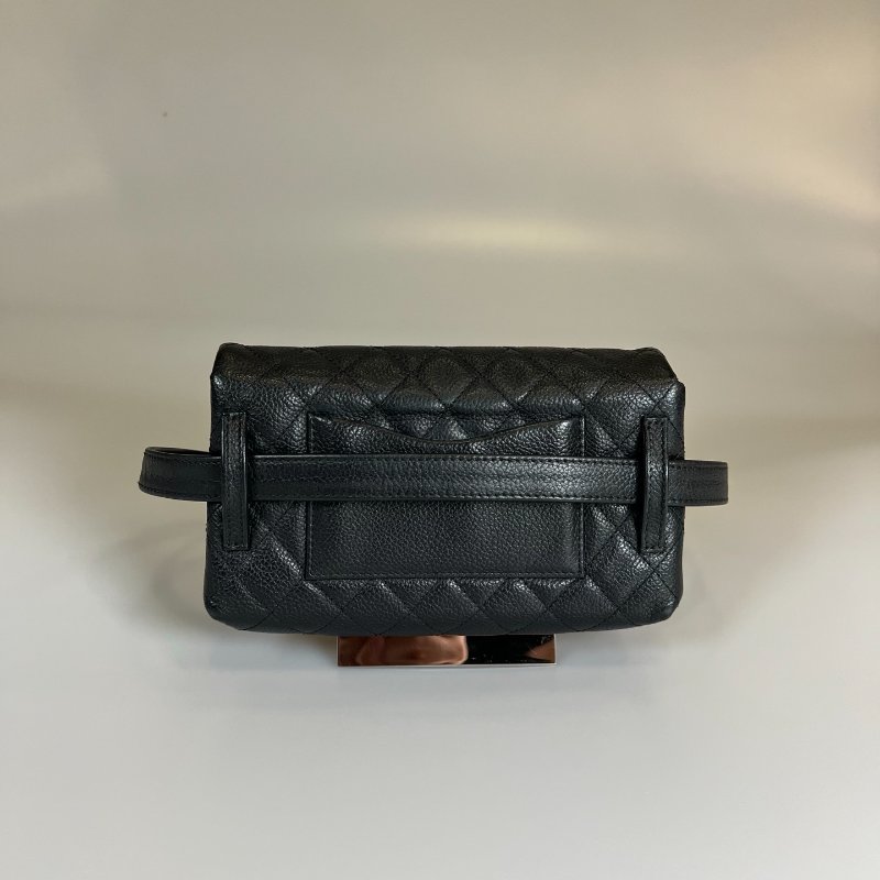 CHANEL 櫃姐腰包荔枝黑-2