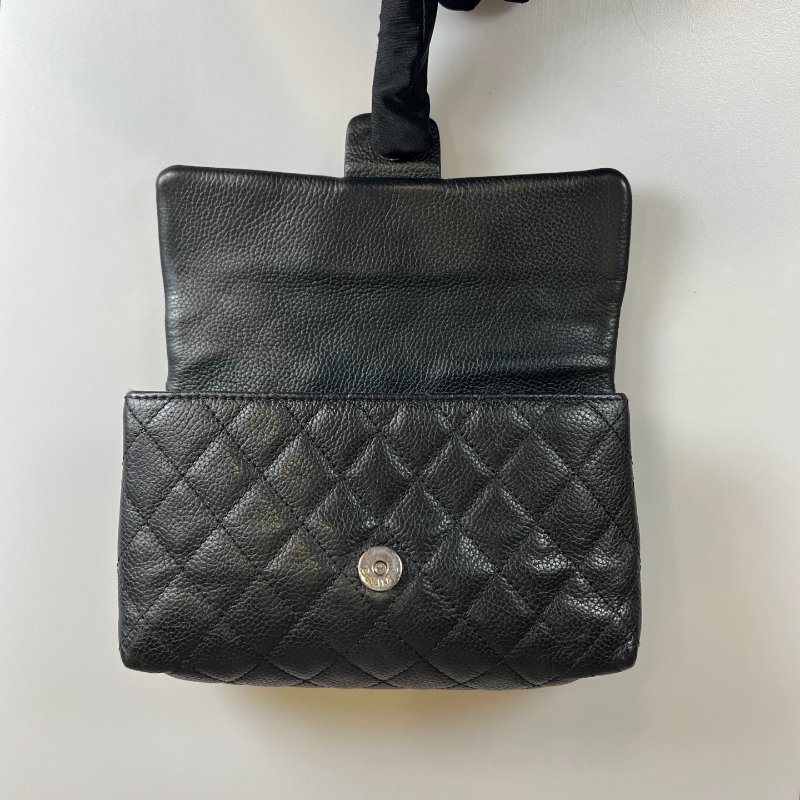 CHANEL 櫃姐腰包荔枝黑-6