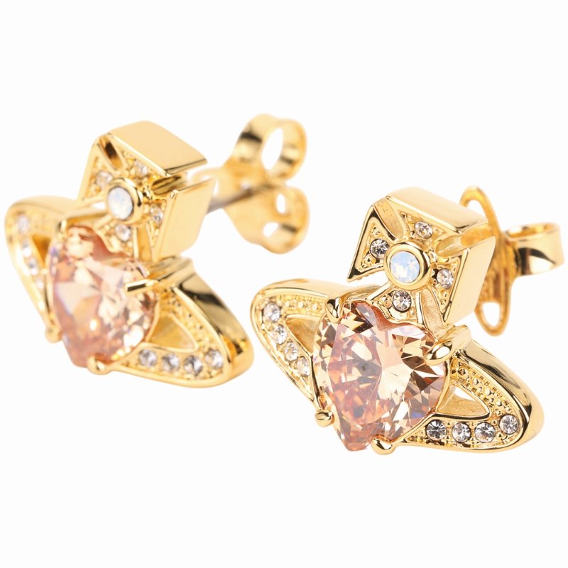 Vivienne Westwood Ariella 星球標誌愛心水晶穿針-3