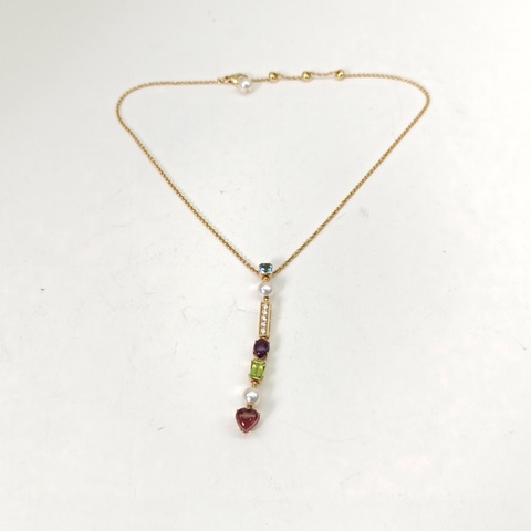 BVLGARI 18K黃金allegra系列彩寶項鏈