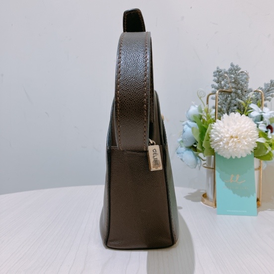 TK1979 思琳中古金色斜挎包CELINE VINTAGE ROUND GOLD BUCKLE SHOULDER BAG CALFSKIN-3