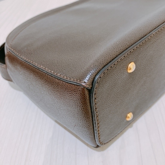 TK1979 思琳中古金色斜挎包CELINE VINTAGE ROUND GOLD BUCKLE SHOULDER BAG CALFSKIN-7