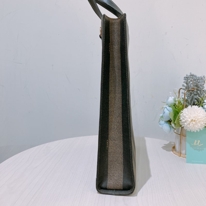 TK1980 芬廸 背包吧/肩背包/斜背包/多功能/王吉娜古董 Vintage PVC Pecan Backpack Canvas Brown #No Number-2