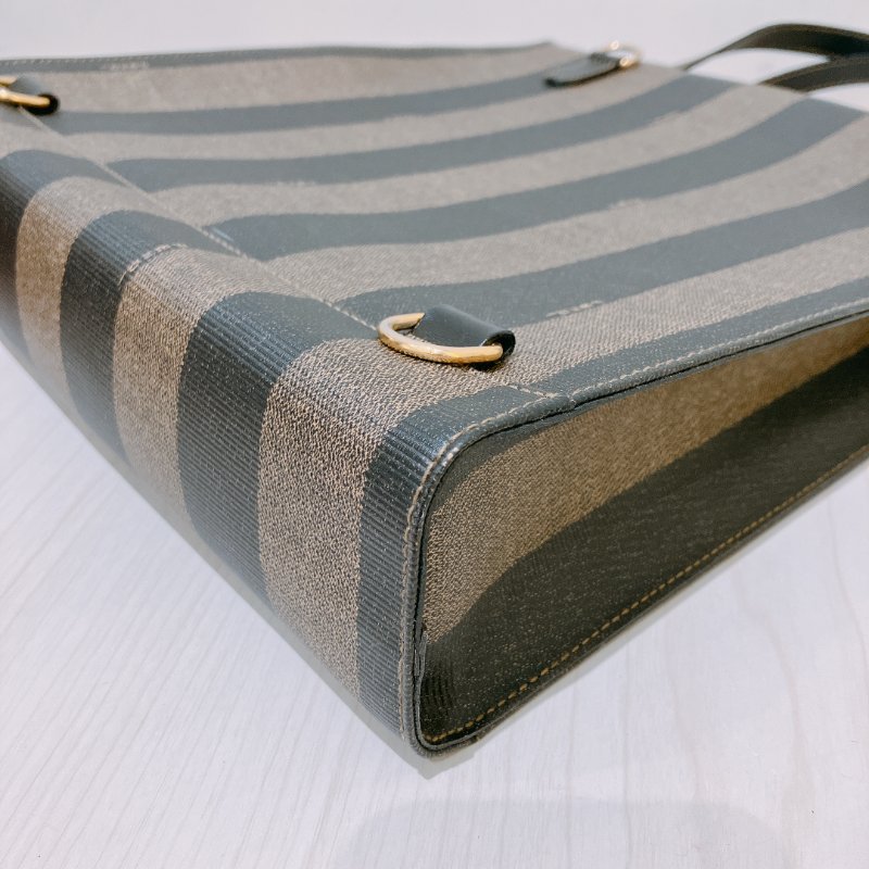 TK1980 芬廸 背包吧/肩背包/斜背包/多功能/王吉娜古董 Vintage PVC Pecan Backpack Canvas Brown #No Number-5