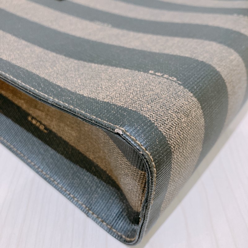 TK1980 芬廸 背包吧/肩背包/斜背包/多功能/王吉娜古董 Vintage PVC Pecan Backpack Canvas Brown #No Number-7