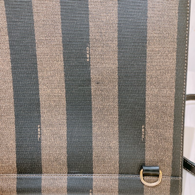 TK1980 芬廸 背包吧/肩背包/斜背包/多功能/王吉娜古董 Vintage PVC Pecan Backpack Canvas Brown #No Number-12