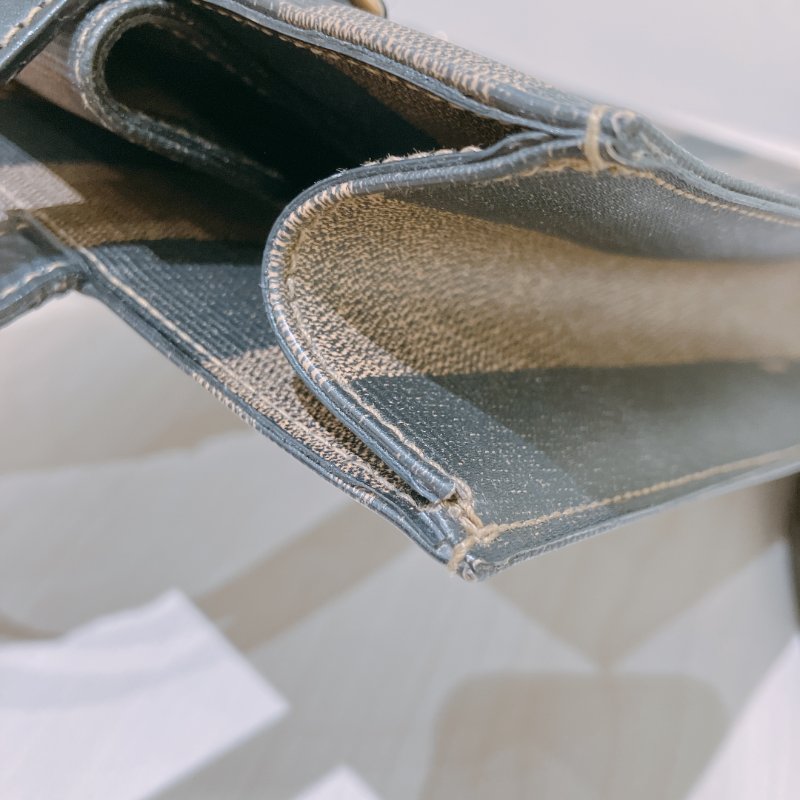 TK1980 芬廸 背包吧/肩背包/斜背包/多功能/王吉娜古董 Vintage PVC Pecan Backpack Canvas Brown #No Number-13