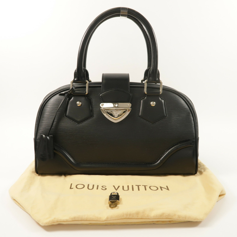 LOUIS VUITTON Epi Bowling Montaigne GM銀扣手挽袋-8