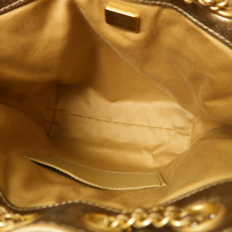 CHANEL 羊皮皮革Drawstring Bag金扣肩背袋-4