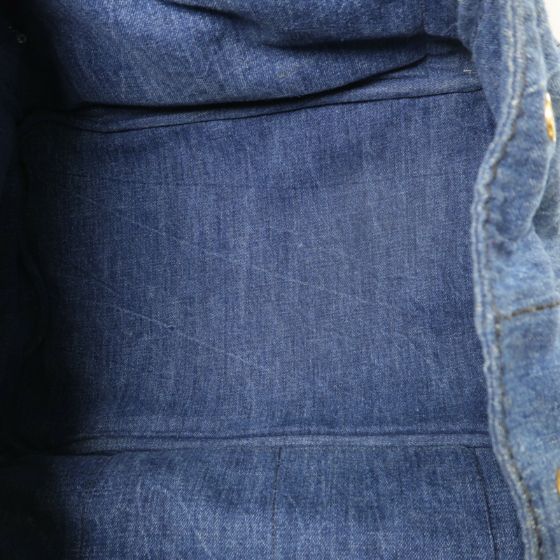 PRADA 牛仔布Canapa Large Tote金扣手挽袋-4