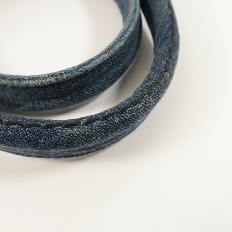 PRADA 牛仔布Canapa Large Tote金扣手挽袋-13