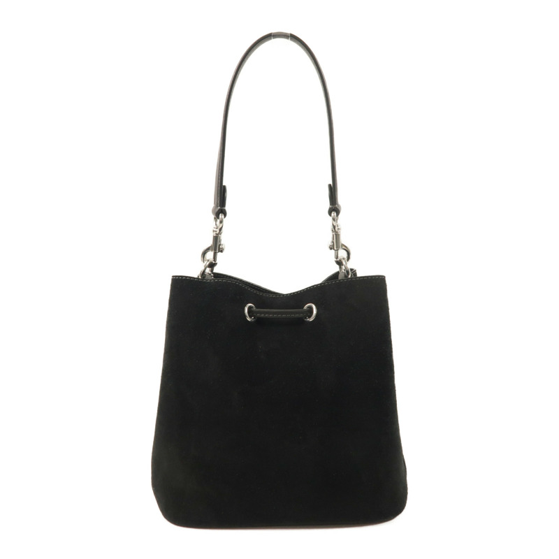 COACH 麂皮皮革/牛皮皮革Rowan Bucket Bag With Cherry Charm銀扣手挽肩背兩用袋-1