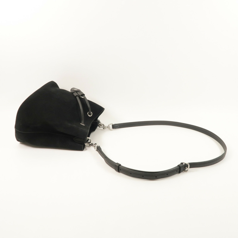 COACH 麂皮皮革/牛皮皮革Rowan Bucket Bag With Cherry Charm銀扣手挽肩背兩用袋-8