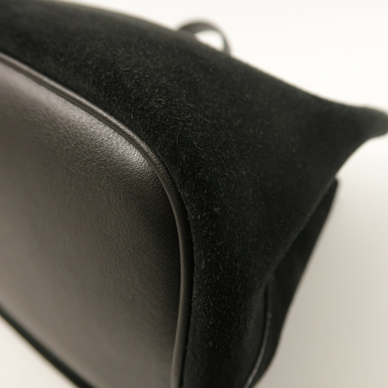 COACH 麂皮皮革/牛皮皮革Rowan Bucket Bag With Cherry Charm銀扣手挽肩背兩用袋-12